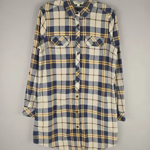 [무료배송]써스데이아일랜드 S 여성 플란넬 롱 체크 셔츠 원피스