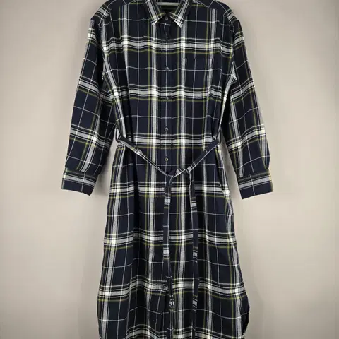 [무료배송]유니클로 S 여성 플란넬 체크 셔츠 롱 원피스