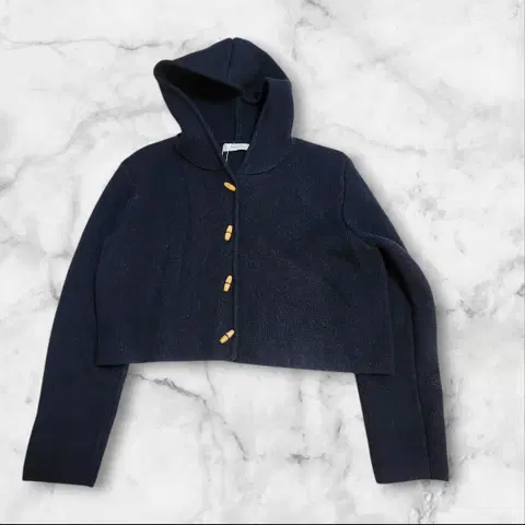 에잇세컨 후드 니트 가디건 네이비