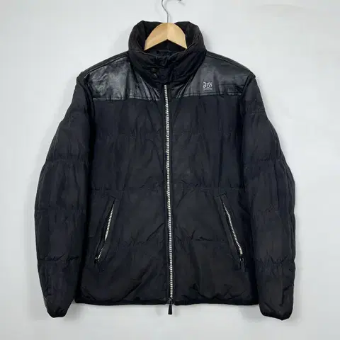 (무료배송) DIESEL 디젤 메탈로 레더 믹스 다운 패딩