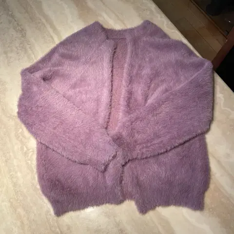 부들부들 앙고라 니트 가디건 퍼플 보라색