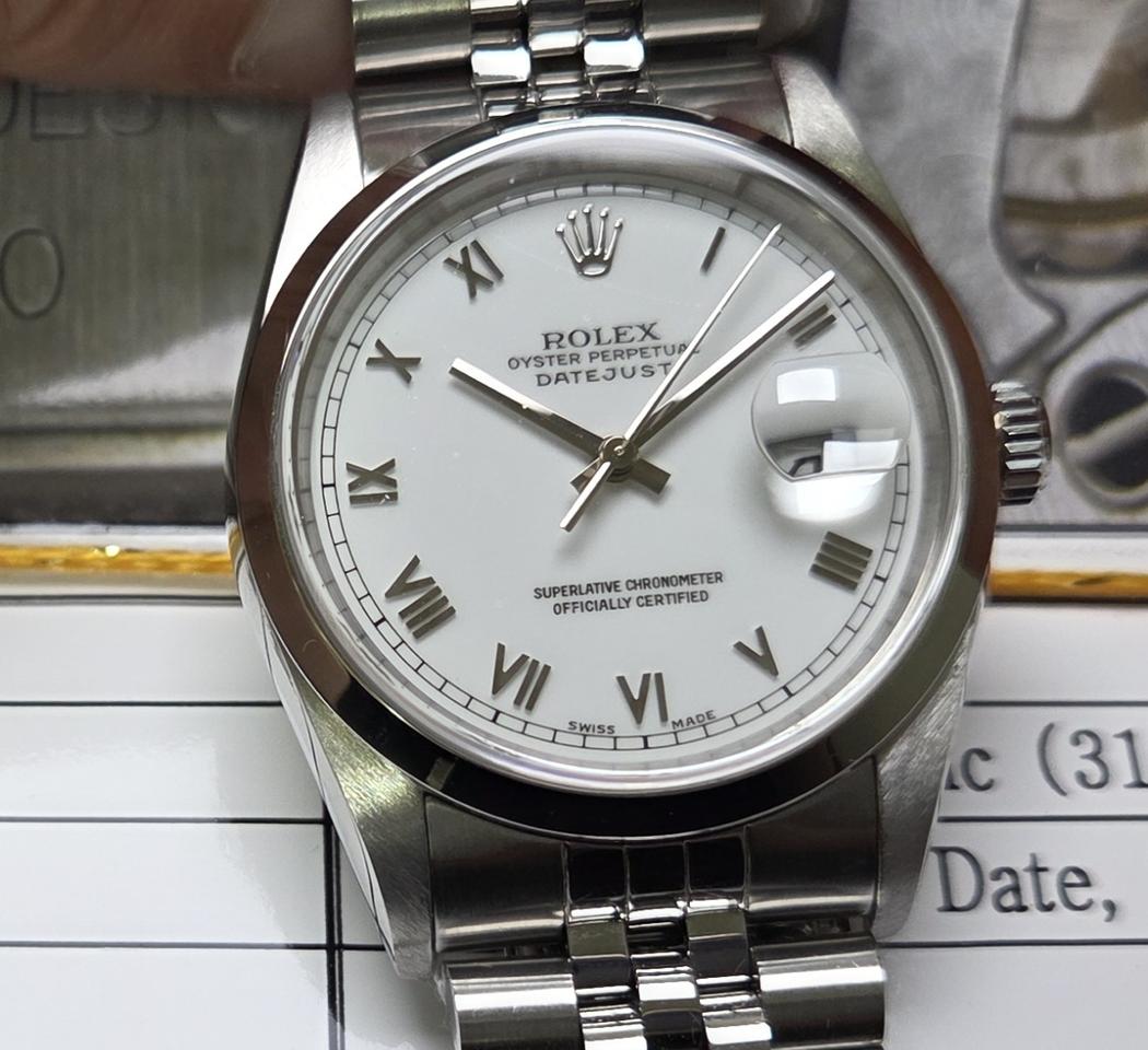 롤렉스 16200 데이저스트 오리지널 화이트로만 쥬빌리줄 (감정서 포함)