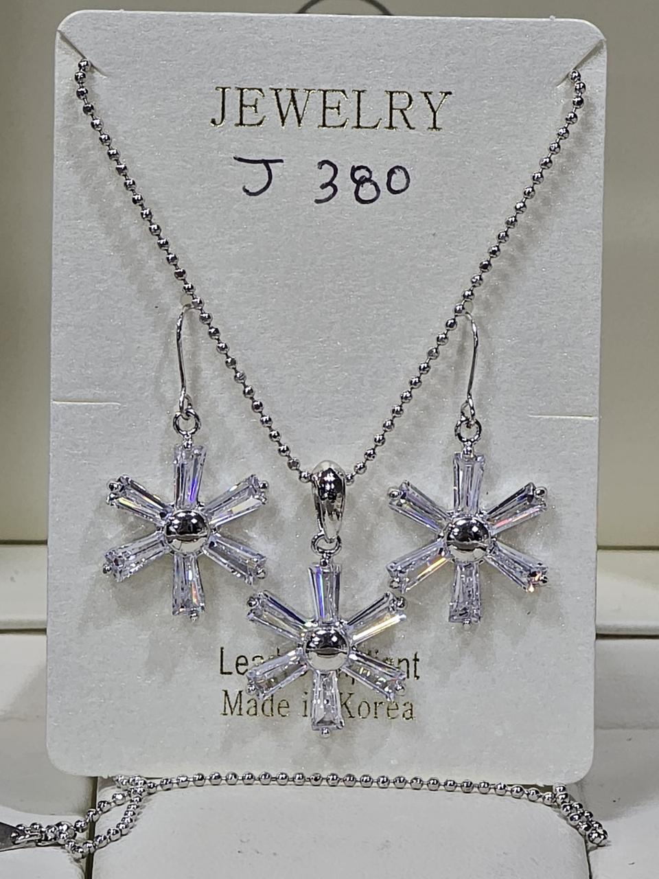 큐빅셋팅 목걸이 와 귀걸이 세트