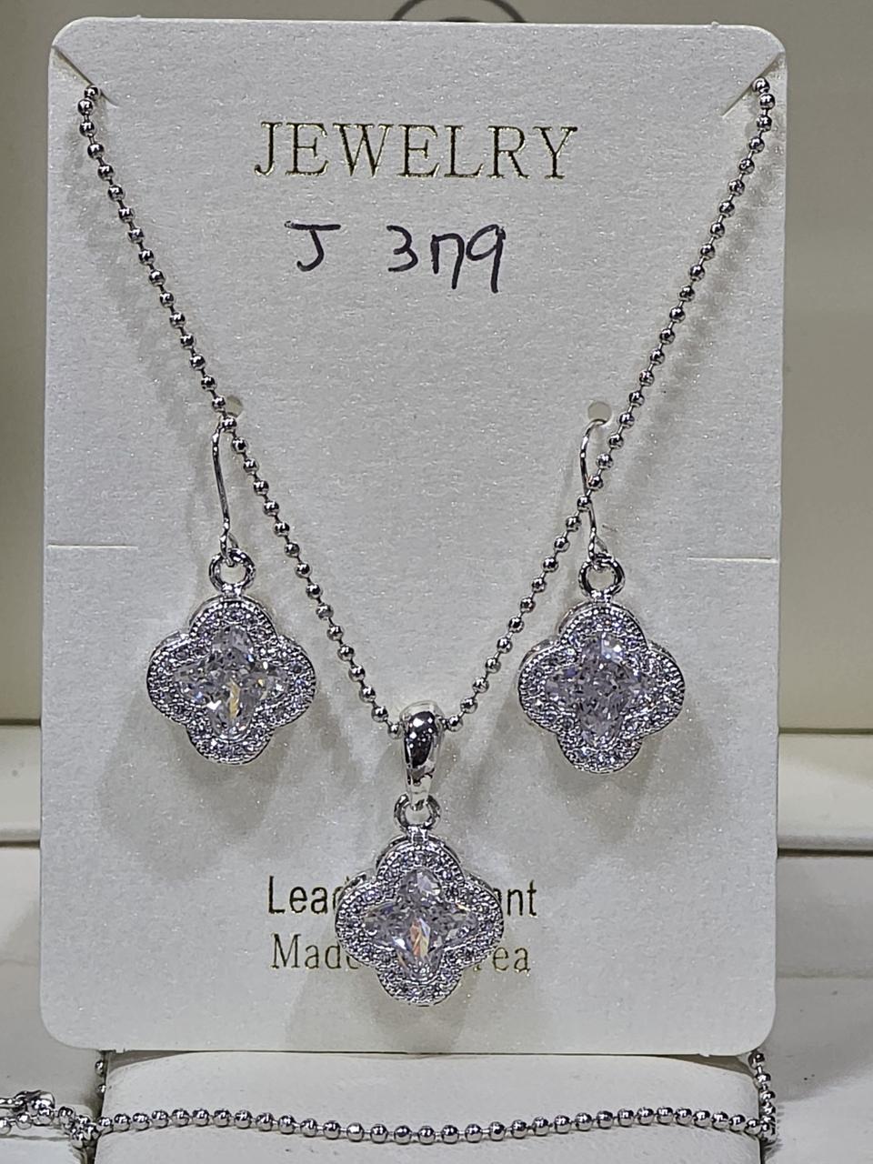큐빅셋팅 귀걸이 와 목걸이 셋트
