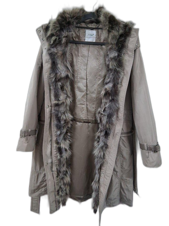 크로커다일 폭스퍼 안감 후드 코트 90