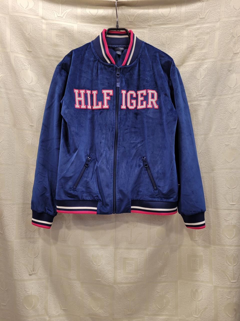 타미힐피거 키즈 벨벳 블루종 자켓 16세