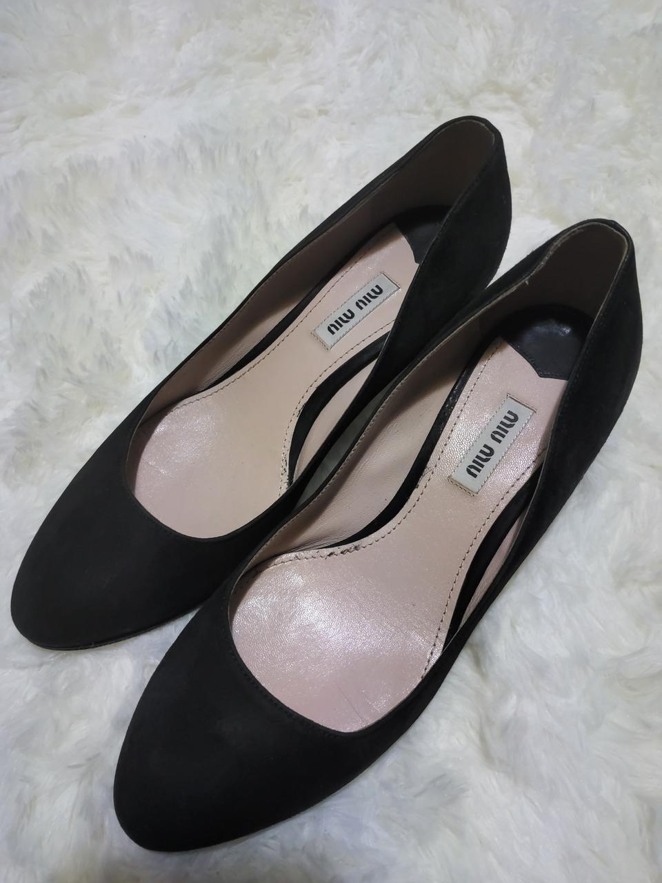 미우미우 레더(스웨이드)여성플랫슈즈38