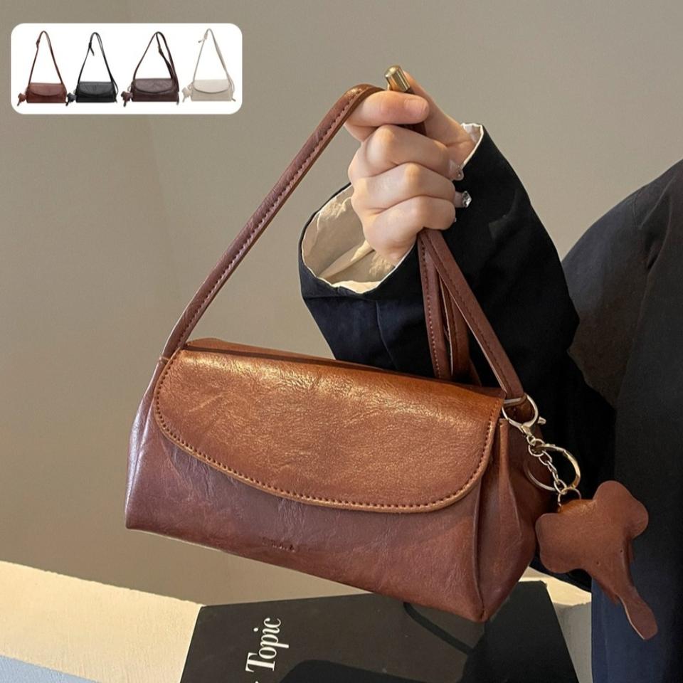 고급 PU 치유쿠 미니 크로스백 숄더백 가방 구성품 키링+스카프 포함