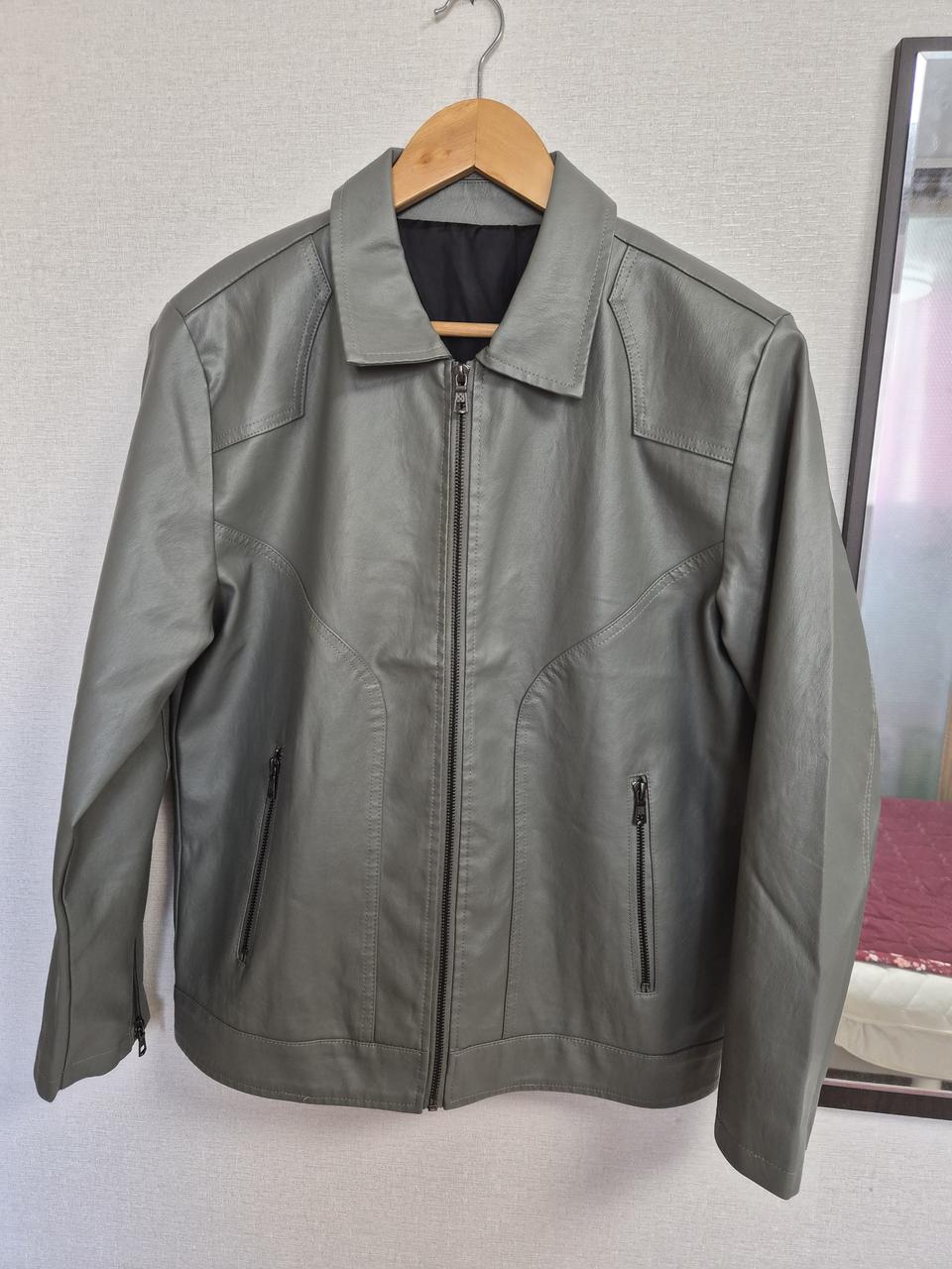 남성용 녹두색가죽잠바100(새상품)