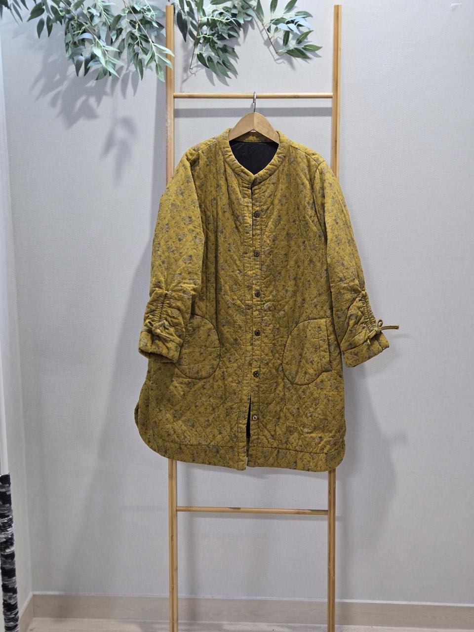 겨자색 퀼팅  간절기코트