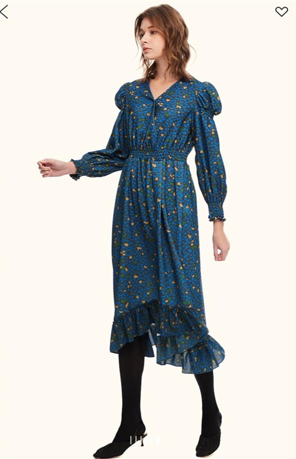 랑방컬렉션 프린팅 패딩 원피스 82사이즈(55사이즈)