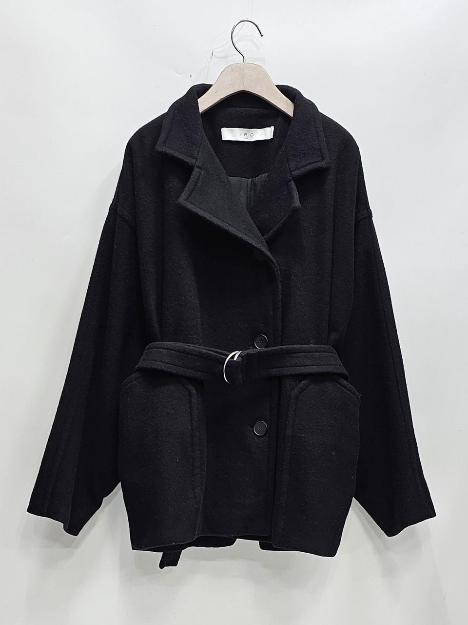 IRO 이로 캐시미어 블렌드 오버핏 벨티드 숏 코트 21FW