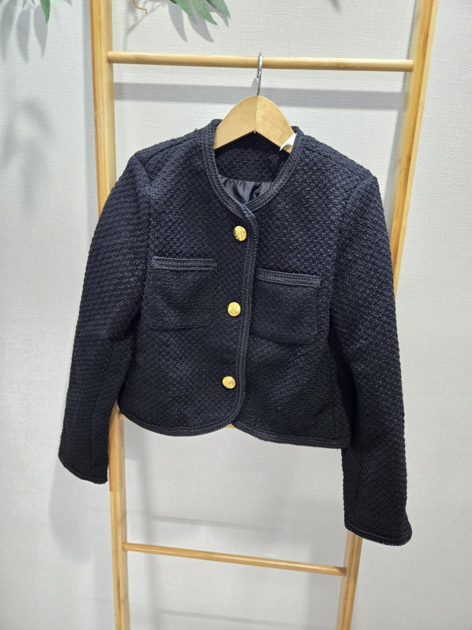 블랙 트위드자켓