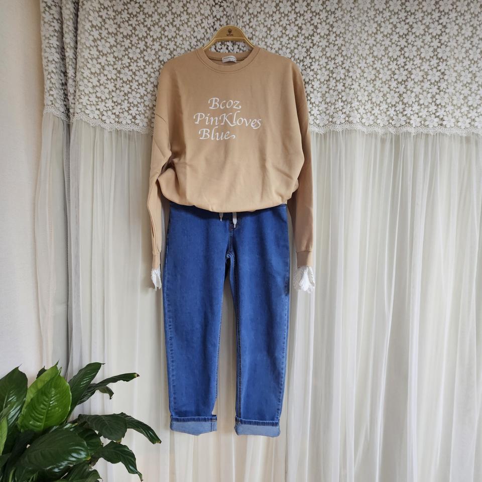 맨투맨 티셔츠 + 청바지 세트