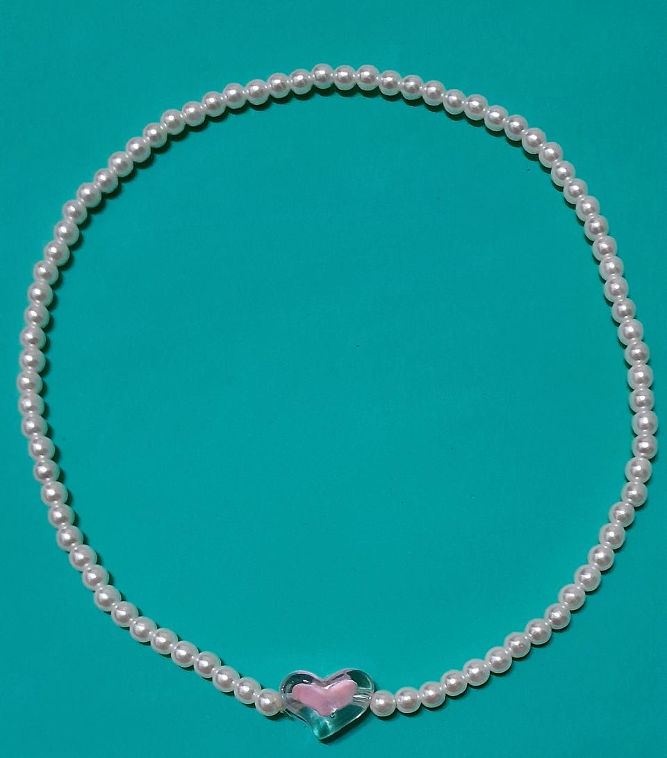 진주 하트 목걸이