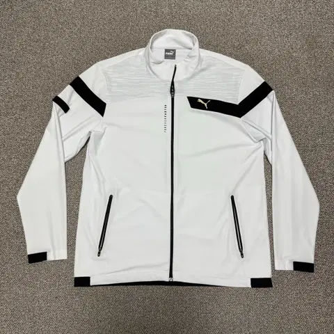 XL 퓨마 화이트 바람막이 져지 자켓