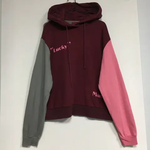 럭키슈에뜨 럭키마르쉐 컬러블록 후드 티셔츠 s