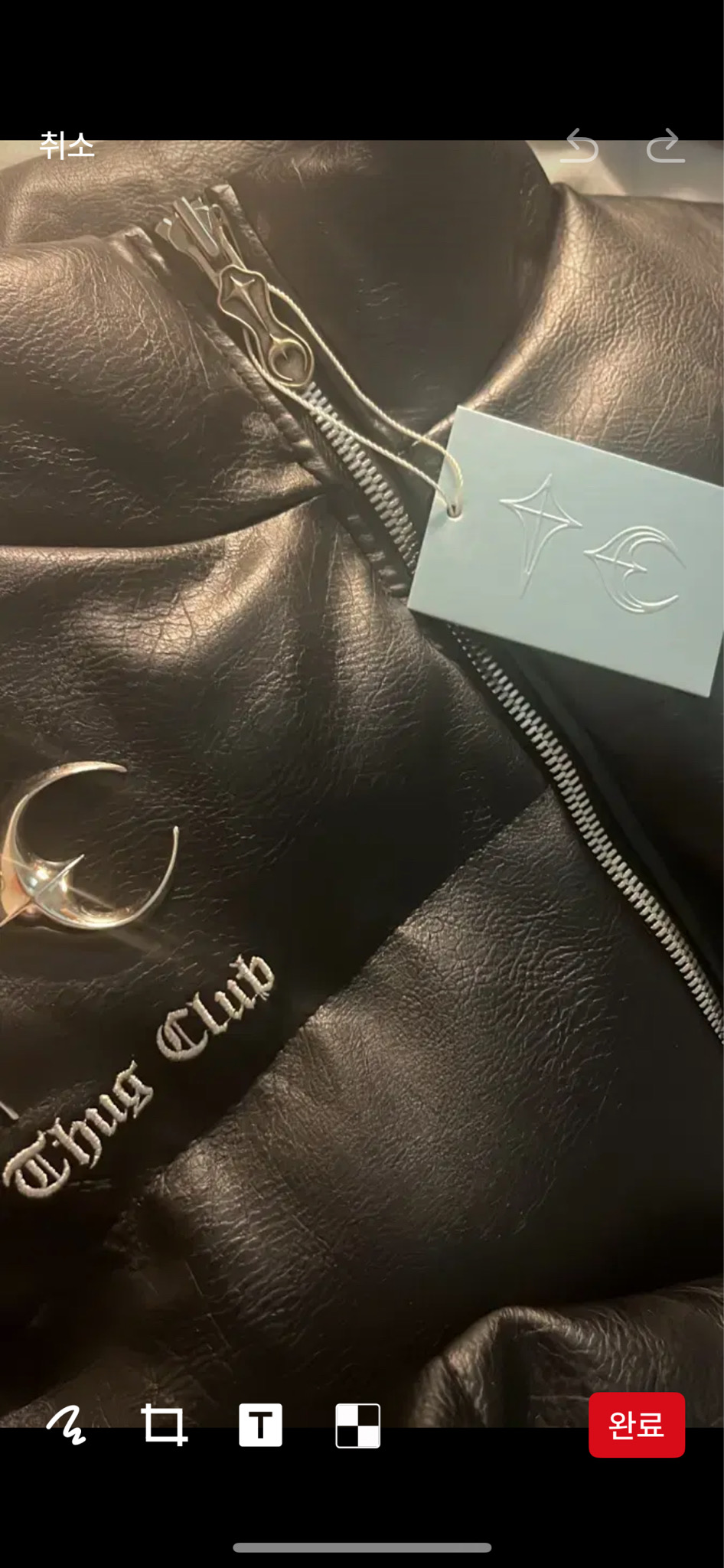 풀구성 떠그클럽 가죽레더 패딩