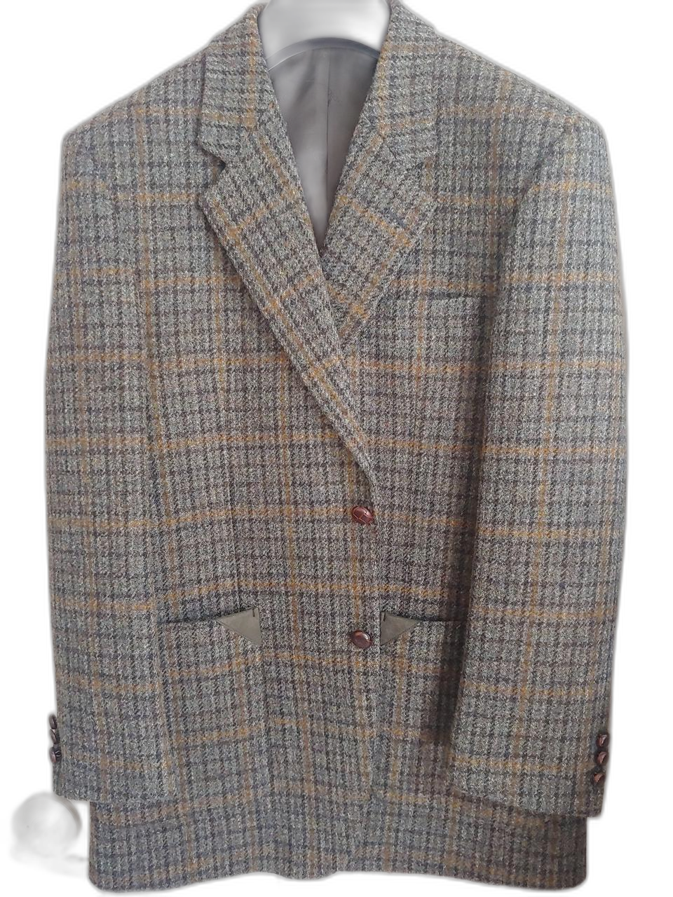 트래드클럽 모100% 체크 블레이져