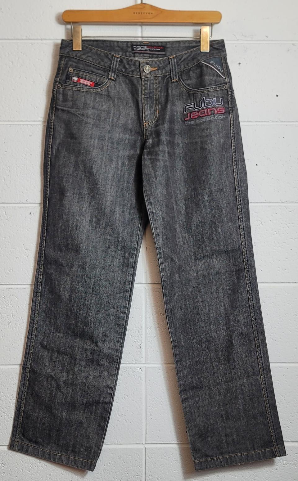 푸부(FUBU, 남여공용) 올드스쿨 흑청(데님) 워싱 바지 판매