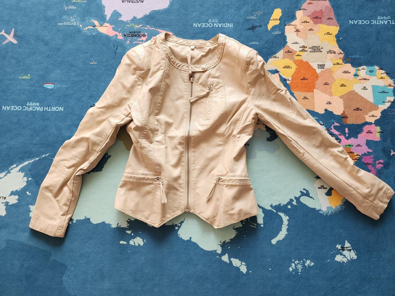 택포)여성 아이보리 가죽 자켓 S사이즈