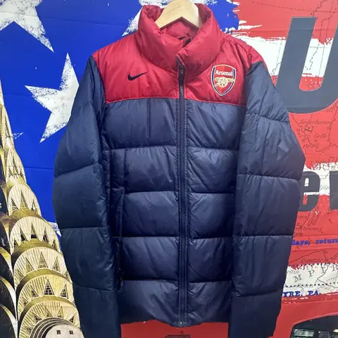 새상품급 나이키 올드스쿨 아스날 오버핏 패딩점퍼s90