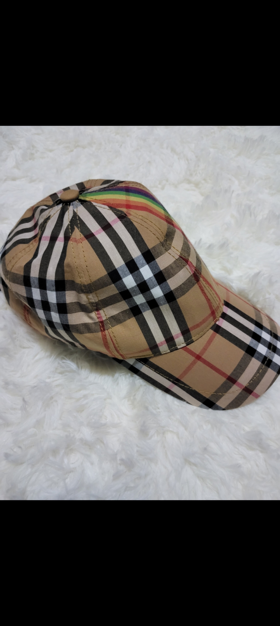 버버리 레인보우 체크볼캡모자(정품)정사이즈