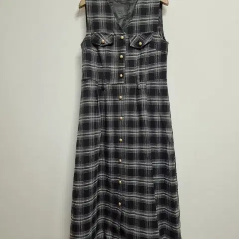 SOOS 체크 롱 원피스 비스코스