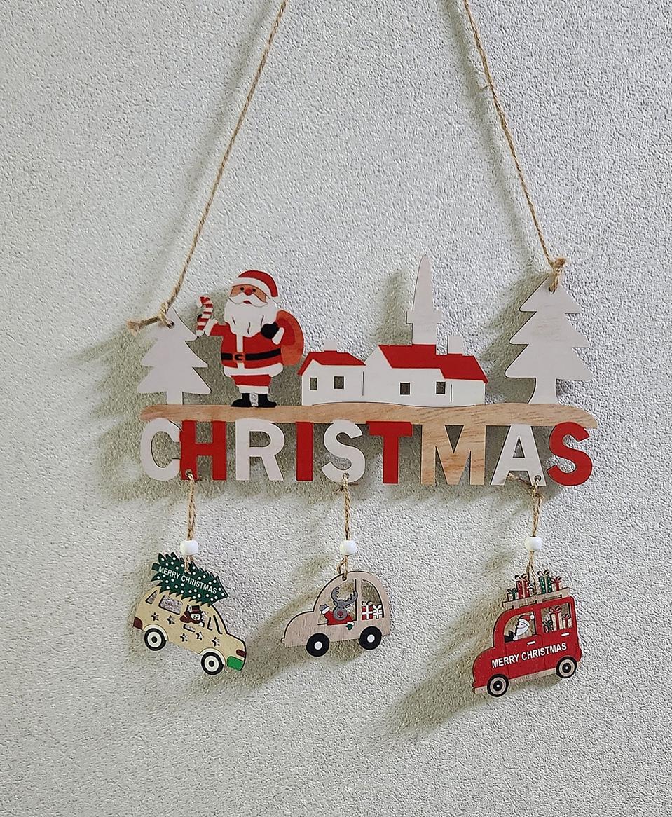 새상품)크리스마스 원목 가렌드 자동차