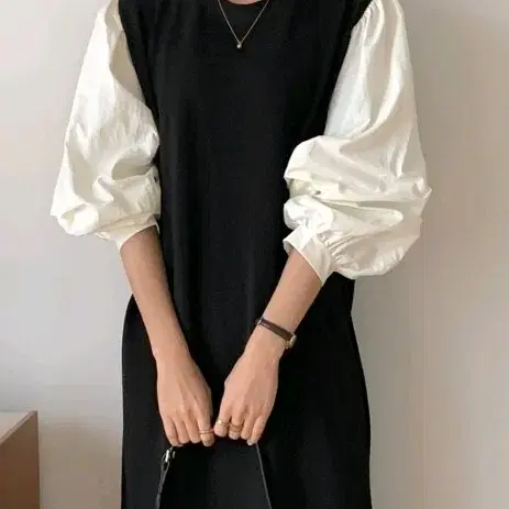 벌룬소매 원피스 퍼프원피스 롱원피스ㅡ새상품