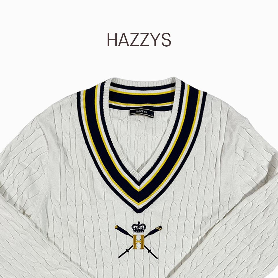 헤지스 HRC 프레피룩 브이넥 꽈배기 니트 BD047