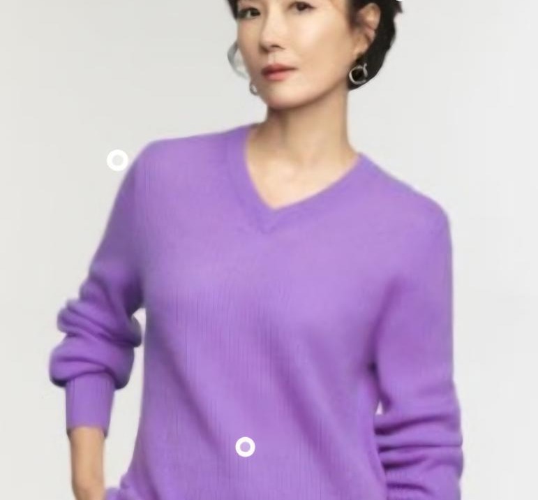 실착1회.LBL캐시미어100프로 브이넥 니트 S사이즈 퍼플