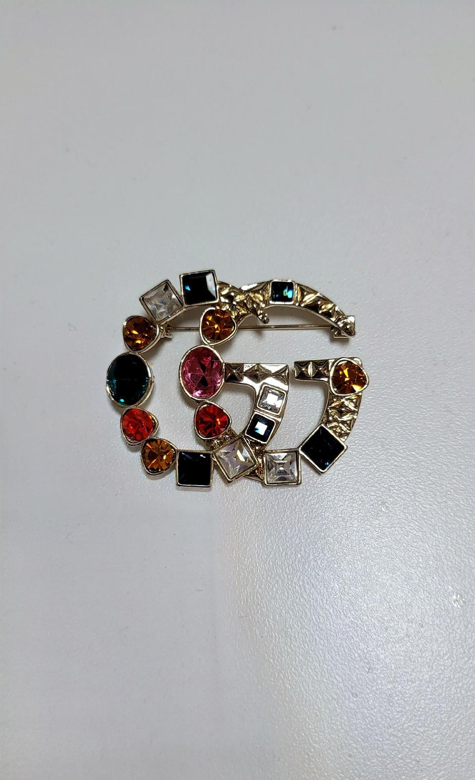 더블G 고급 원석 브로치