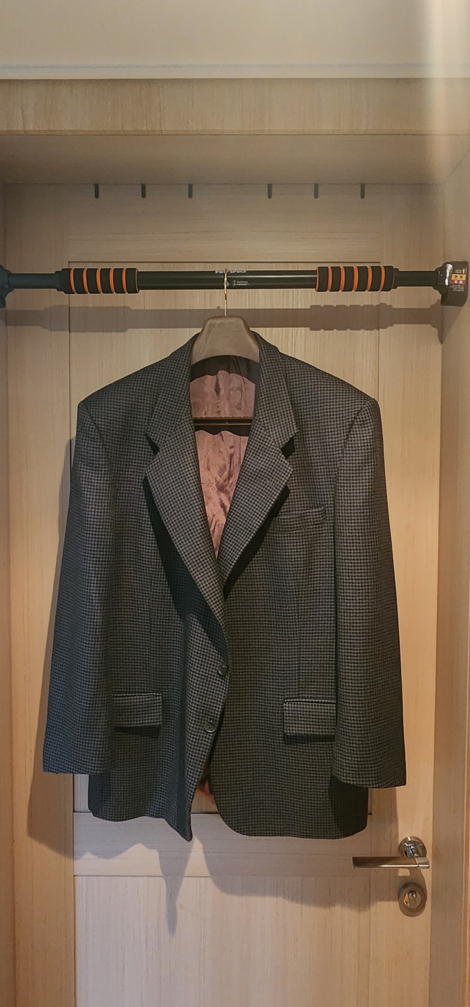 (빅사이즈)그레이 체크 모직자켓 3XL