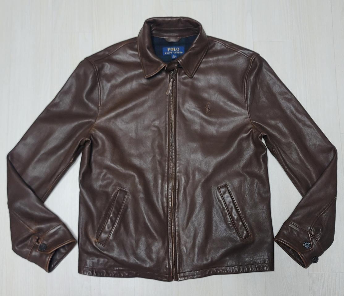 (S,95-100)폴로랄프로렌 새끼양가죽 스트레이트핏 가죽자켓 판매합니다