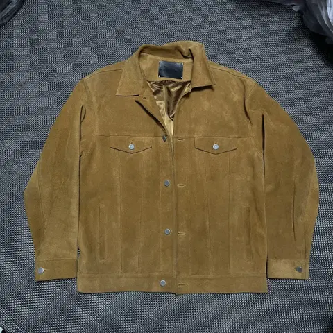 비바스튜디오 리얼 레더 스웨이드 트레커 자켓