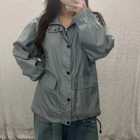 나이키 올드스쿨 실버 오버핏 윈드브레이커 바람막이 105 C06357