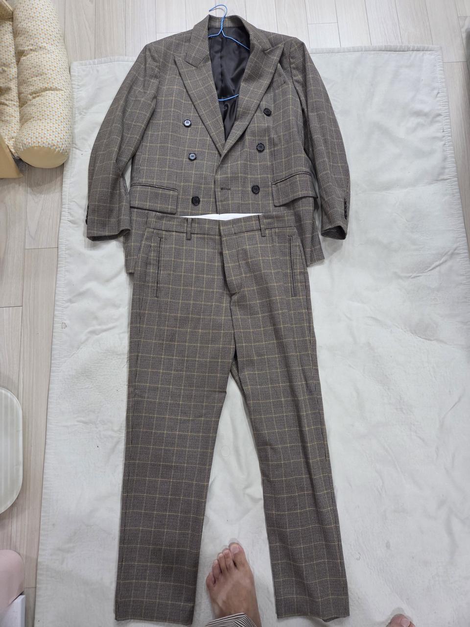 시스템옴므 정품 체크 브라운 셋업 32,100사이즈