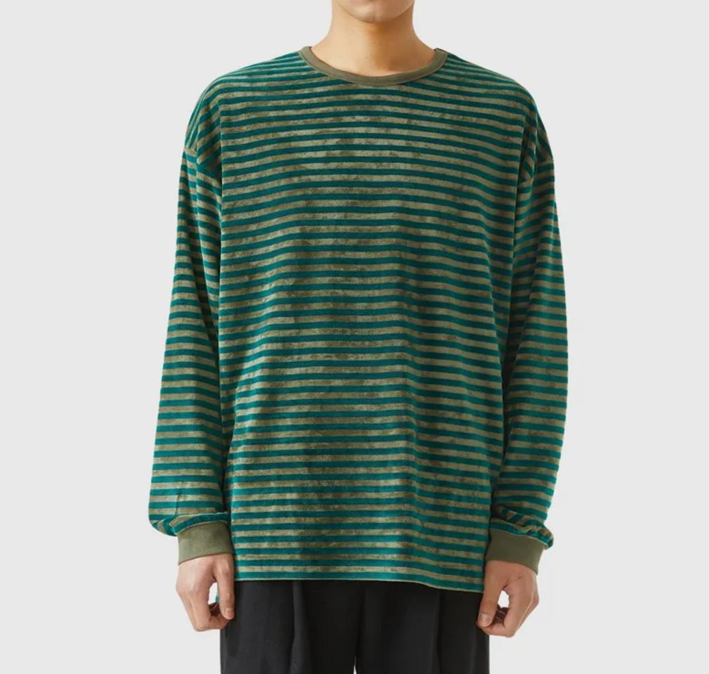 비얼디드키드 벨벳 스트라이프 티셔츠 L사이즈