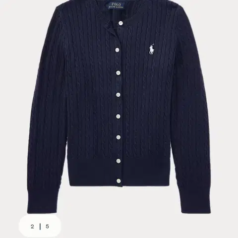 여성) 폴로 랄프로렌 신형 22FW 큐알 포니 케이블 니트 꽈배기 가디건