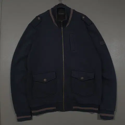 L (100) CK 캘빈클라인 쉐르파 기모 견장 투포켓 블루종 집업 자켓