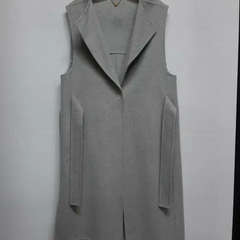 한섬 버디 BIRD 그레이 롱조끼 모91%캐시미어9% 베스트