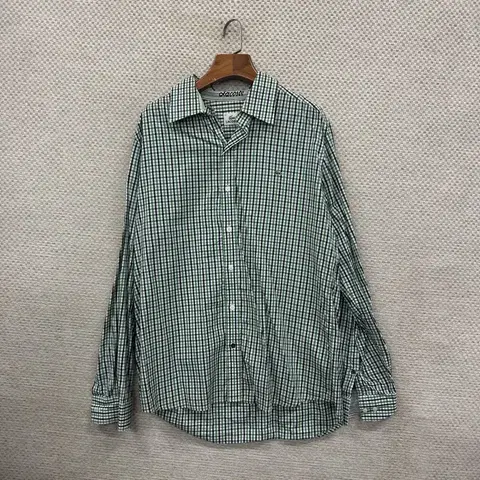 라코스테 캐주얼 자수로고 체크 긴팔 셔츠 105 A00455