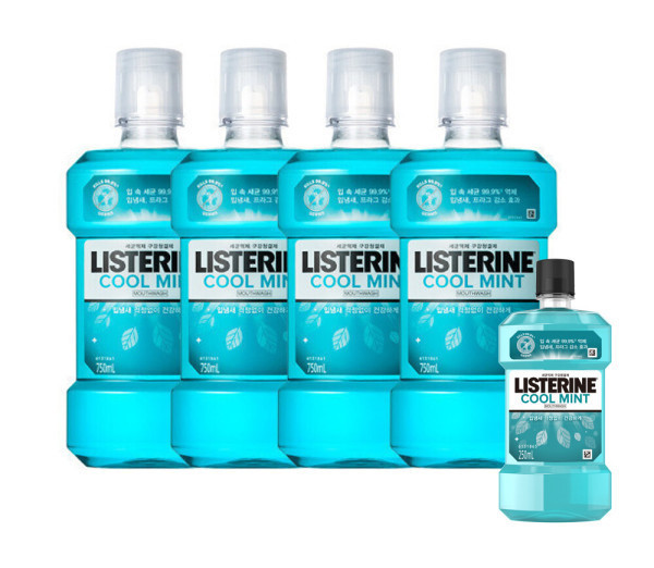 리스테린 750ml 4개+증정품 쿨민트/마일드/그린티