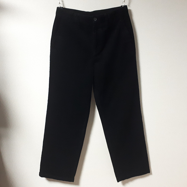 32/무신사스탠다드 블랙 코듀로이 와이드팬츠/32-1574