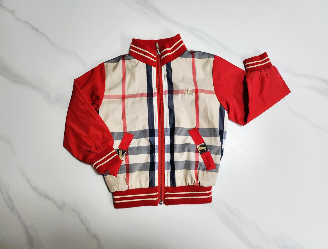 버버리 키즈 체크 점퍼