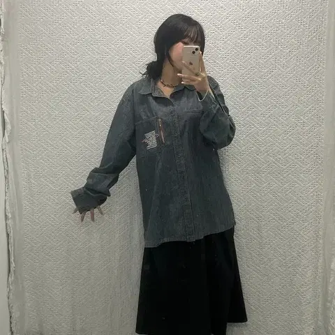 챔피온 어센틱 올드스쿨 데님 청셔츠 105 C06400