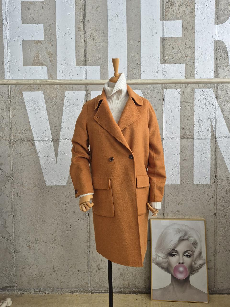 캐시미어혼방 핸드메이드 하프코트