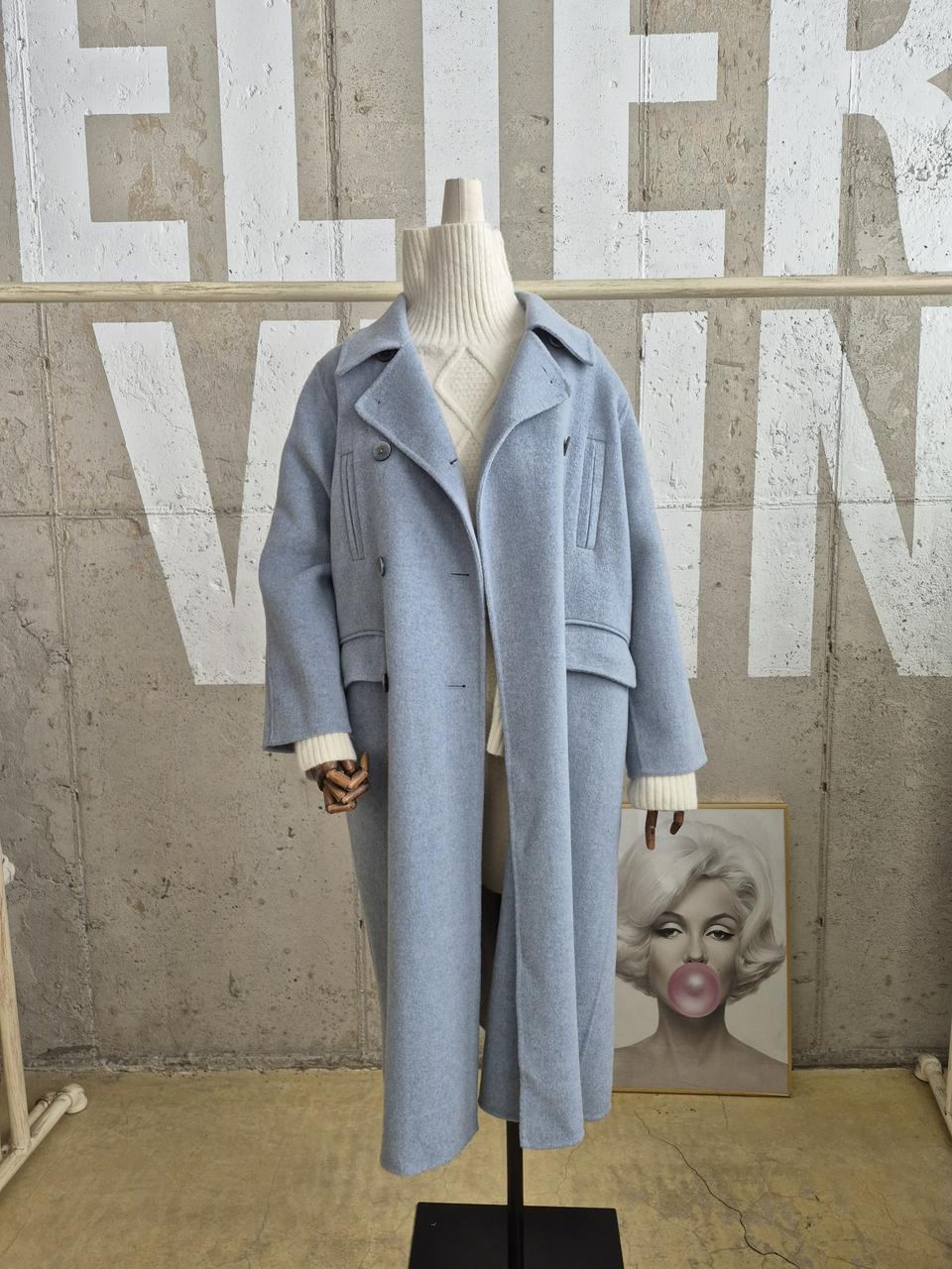 로엠 핸드메이드 캐시미어 모혼방 롱코트