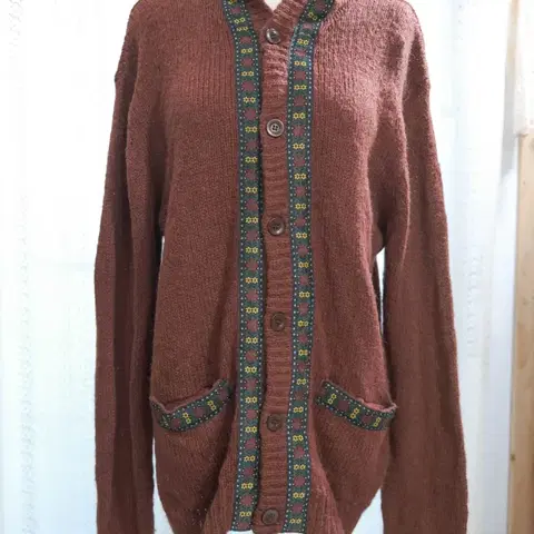 [빈티지] 후드 니트 롱 가디건